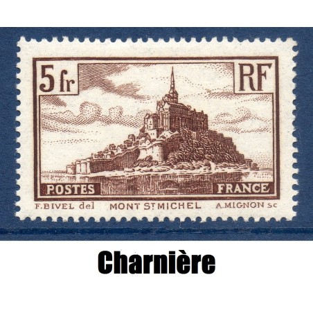 Timbre France Yvert No 260 Mont Saint-Michel Type II neuf * avec trace de charnière