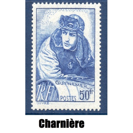 Timbre France Yvert No 461 Georges Guynemer neuf* avec trace de charnière