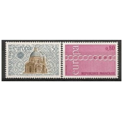 Timbre Yvert No 1676-1677 France, paire Europa Basilique de la Salute à Venise