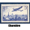 Timbre France Poste Aérienne Yvert 12 avion survolant Paris 3f Outremer neuf * avec trace de charnière