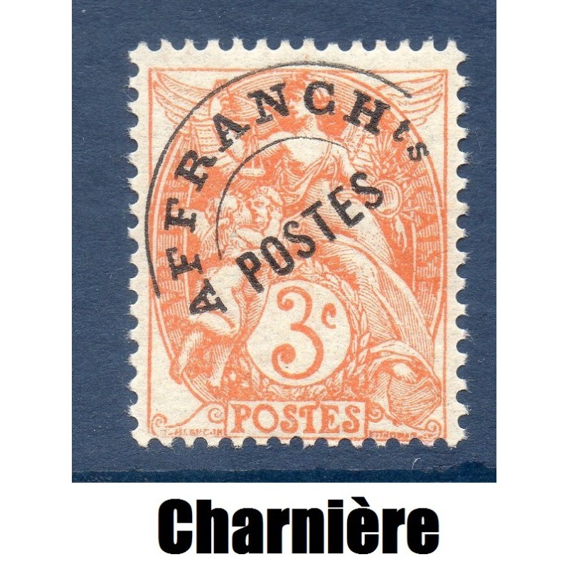 Timbre France Préoblitérés Yvert 39 Type blanc 3c orange neuf * avec trace de charnière