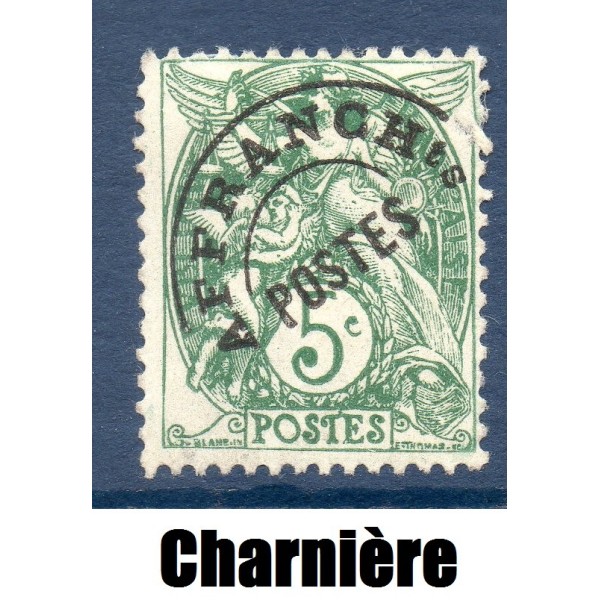 Timbre France Préoblitérés Yvert 41 Type blanc 5c vert neuf * avec trace de charnière