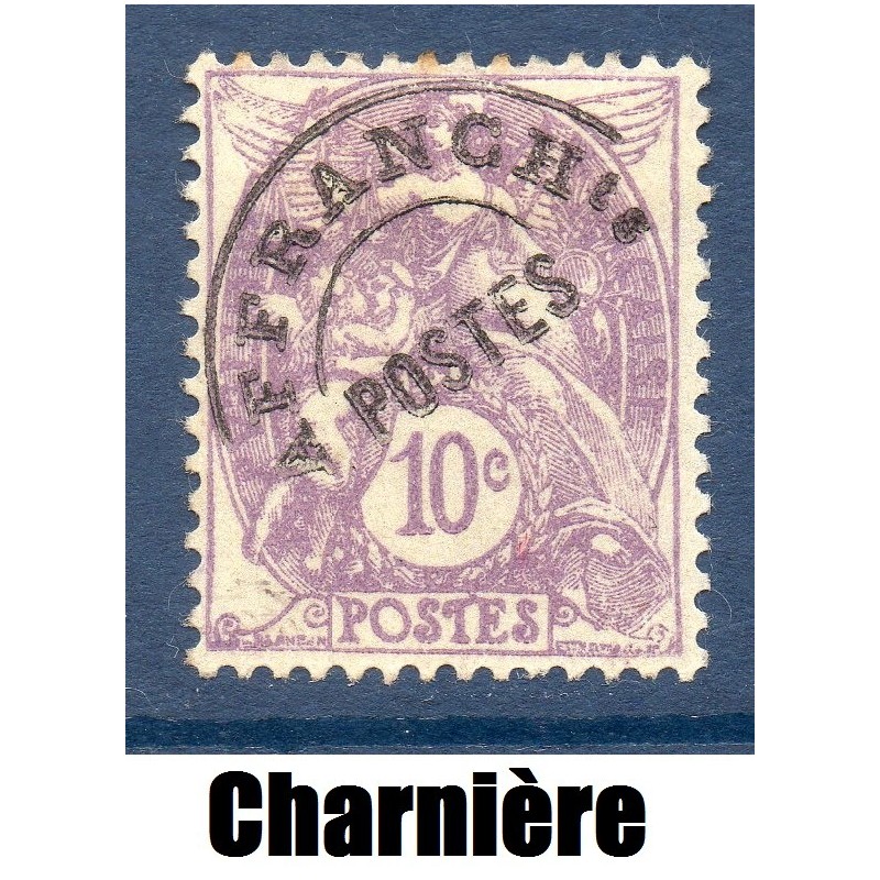 Timbre France Préoblitérés Yvert 43 Type blanc 10c violet neuf * avec trace de charnière