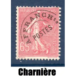 Timbre France Préoblitérés Yvert 48 Type semeuse 65c Rose neuf * avec trace de charnière
