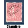 Timbre France Préoblitérés Yvert 48 Type semeuse 65c Rose neuf * avec trace de charnière
