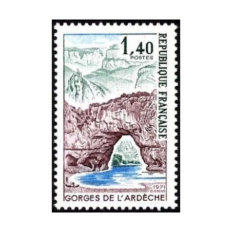 Timbre France Yvert No 1687 Gorges de l'Ardeche