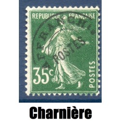 Timbre France Préoblitérés Yvert 63 Type semeuse 35c vert neuf * avec trace de charnière