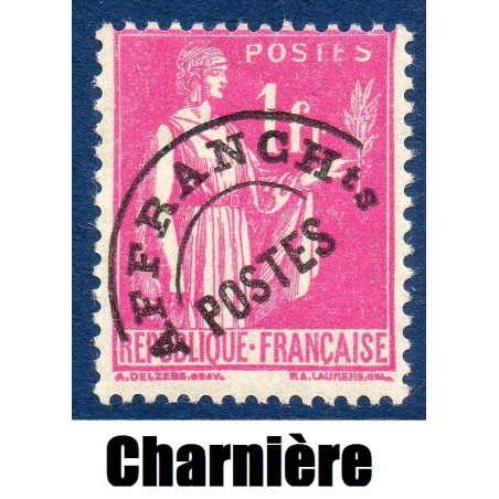 Timbre France Préoblitérés Yvert 76 Type 1f Rose neuf * avec trace de charnière