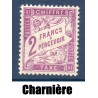 Timbre France Taxes Yvert 42 Type Duval 2f  Violet neuf * avec trace de charnière