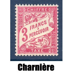 Timbre France Taxes Yvert 42A Type Duval 3f Lilas-rose neuf * avec trace de charnière