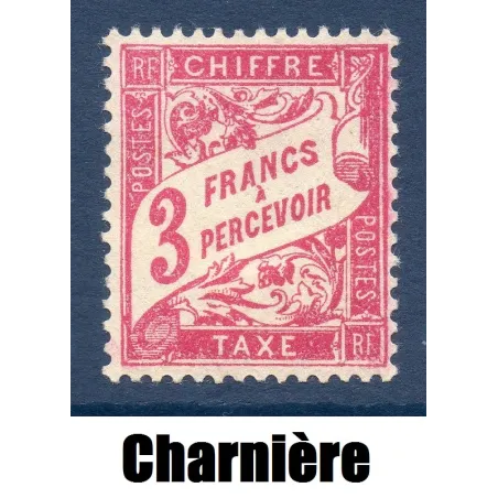 Timbre France Taxes Yvert 42A Type Duval 3f Lilas-rose neuf * avec trace de charnière