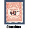 Timbre France Taxes Yvert 50 Type Recouvrement 40c sur 50c rouge neuf * avec trace de charnière