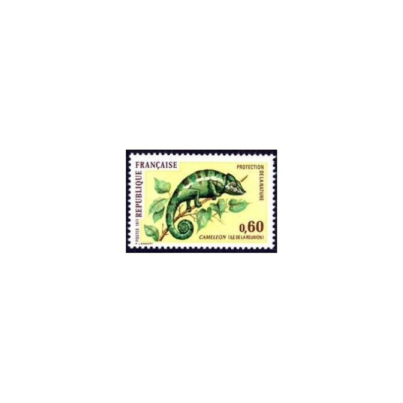 Timbre France Yvert No 1692 Caméléon de l'ile de la Réunion