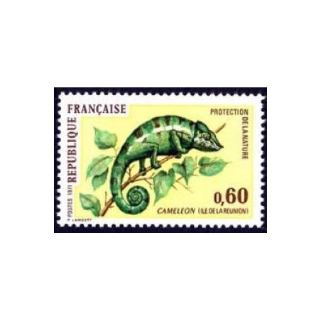 Timbre France Yvert No 1692 Caméléon de l'ile de la Réunion