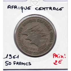 Afrique centrale equatoriale 50 francs 1961 TB KM 3 pièce de monnaie