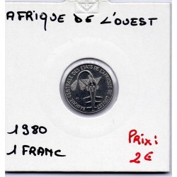 Etats Afrique Ouest 1 franc 1980 FDC KM 8 pièce de monnaie