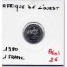 Etats Afrique Ouest 1 franc 1980 FDC KM 8 pièce de monnaie