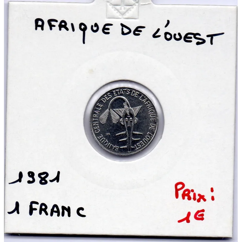 Etats Afrique Ouest 1 franc 1981 FDC KM 8 pièce de monnaie