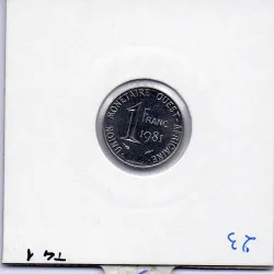 Etats Afrique Ouest 1 franc 1981 FDC KM 8 pièce de monnaie