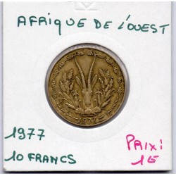 Etats Afrique Ouest 10 francs 1977 TTB KM 1a pièce de monnaie