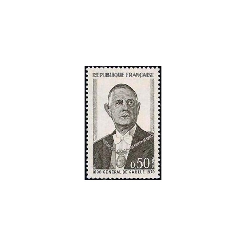 Timbre France Yvert No 1698 Général de Gaulle