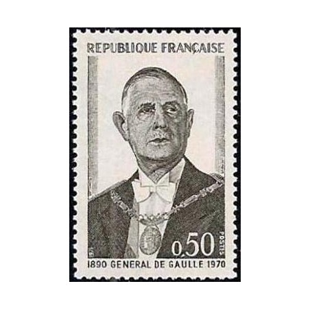 Timbre France Yvert No 1698 Général de Gaulle