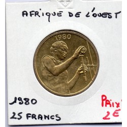 Etats Afrique Ouest 25 francs 1980 Sup KM 9 pièce de monnaie