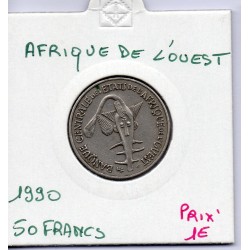 Etats Afrique Ouest 50 francs 1990 TTB KM 6 pièce de monnaie