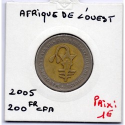 Etats Afrique Ouest 200 francs 2005 TTB KM 14 pièce de monnaie