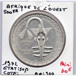 Etats Afrique Ouest 500 francs 1972 sup+ KM 7 pièce de monnaie