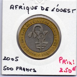 Etats Afrique Ouest 500 francs 2005 TTB KM 15 pièce de monnaie