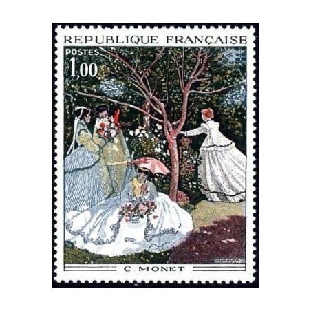 Timbre France Yvert No 1703 Femmes au Jardin de Monet