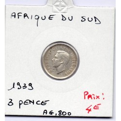 Afrique du sud 3 pence 1939 sup- KM 35.1 pièce de monnaie