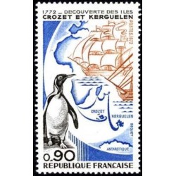 Timbre France Yvert No 1704 Découverte des iles Crozet et Kerguelen