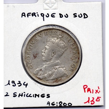 Afrique du sud 2 shillings 1934  TB+ KM 22 pièce de monnaie