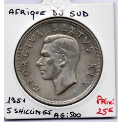 Afrique du sud 5 shillings 1951 TTB KM 40.2 pièce de monnaie