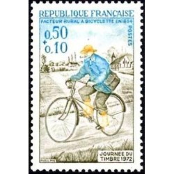 Timbre France Yvert No 1710 Journée du timbre, facteur rural et église de Champignelles