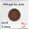 Afrique du sud 5 cents 2008 Sup KM 440 pièce de monnaie