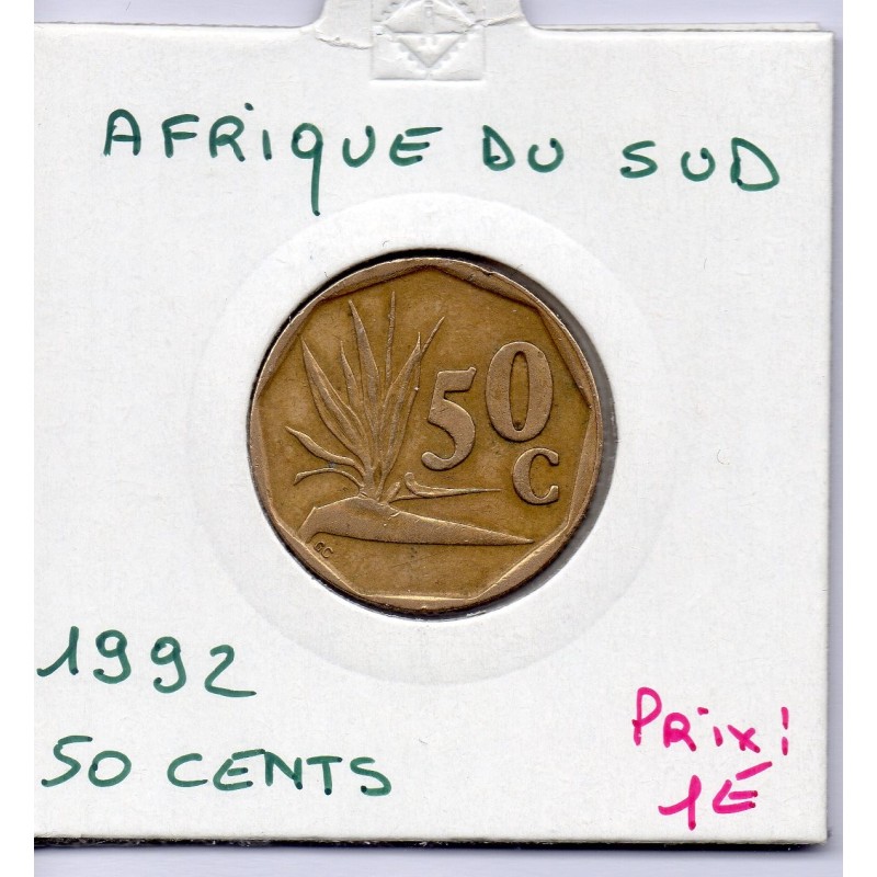 Afrique du sud 50 cents 1992 TTB KM 137 pièce de monnaie