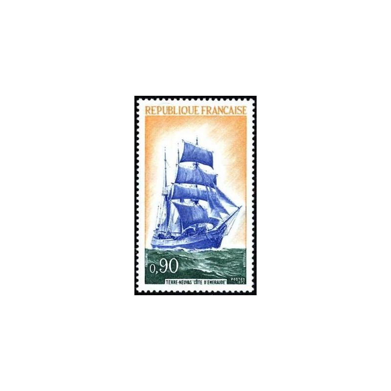 Timbre France Yvert No 1717 Terre neuvas Trois mats, Cote d'Emeraude