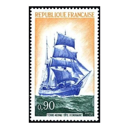 Timbre France Yvert No 1717 Terre neuvas Trois mats, Cote d'Emeraude