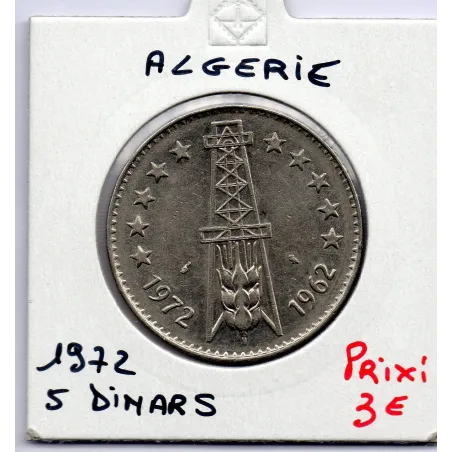Algérie 5 dinars 1972 Chouette Sup KM 105a pièce de monnaie