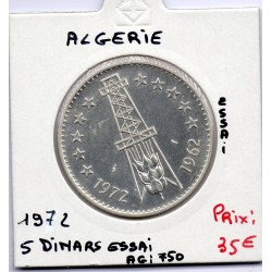 Algérie Essai 5 dinars 1972 FDC KM E4 pièce de monnaie