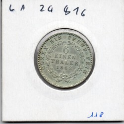 Anhalt-Bernbourg 1/6 thaler 1862 Sup KM 87 pièce de monnaie