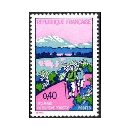 Timbre France Yvert No 1723 Année du tourisme pédestre