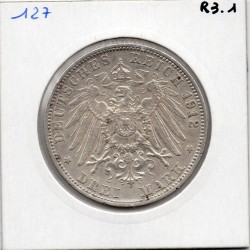 Bade 3 mark 1912 G TTB- KM 280 pièce de monnaie