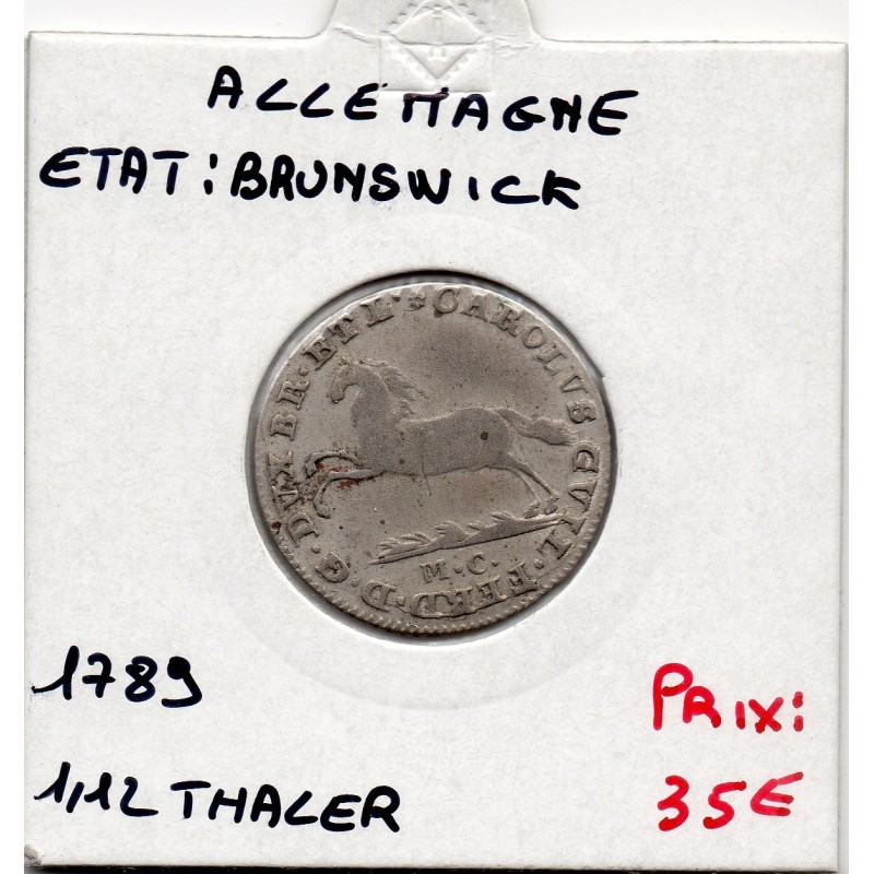 Brunswick-Wolfenbuttel 1/12 thaler 1789 TTB- KM 1000 pièce de monnaie