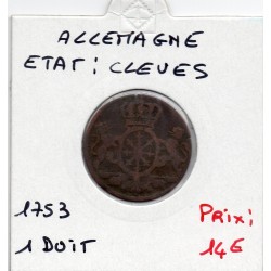 Clèves 1 duit 1753 TB- KM 53 pièce de monnaie