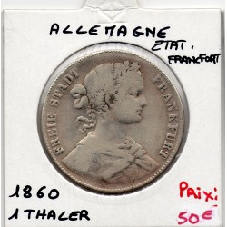 Francfort 1 Thaler 1860 TB KM 360 pièce de monnaie