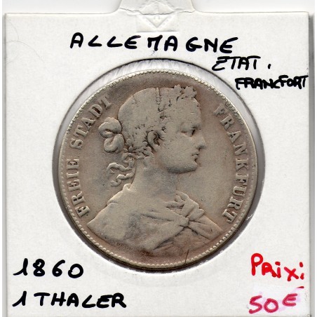 Francfort 1 Thaler 1860 TB KM 360 pièce de monnaie